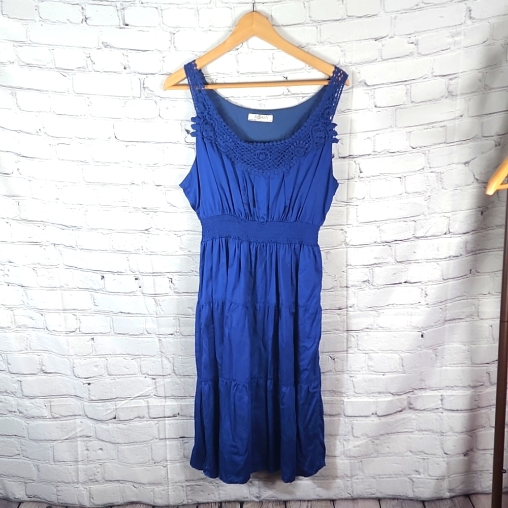 Midi Length Sleeveless Cotton Boho Sundress